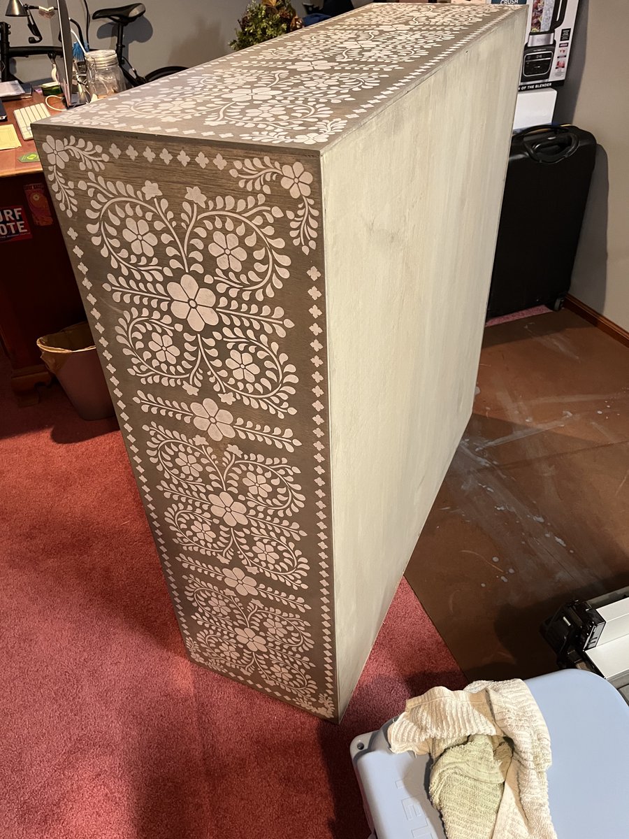 Partner project. I made the box and she did all the beautiful artwork.