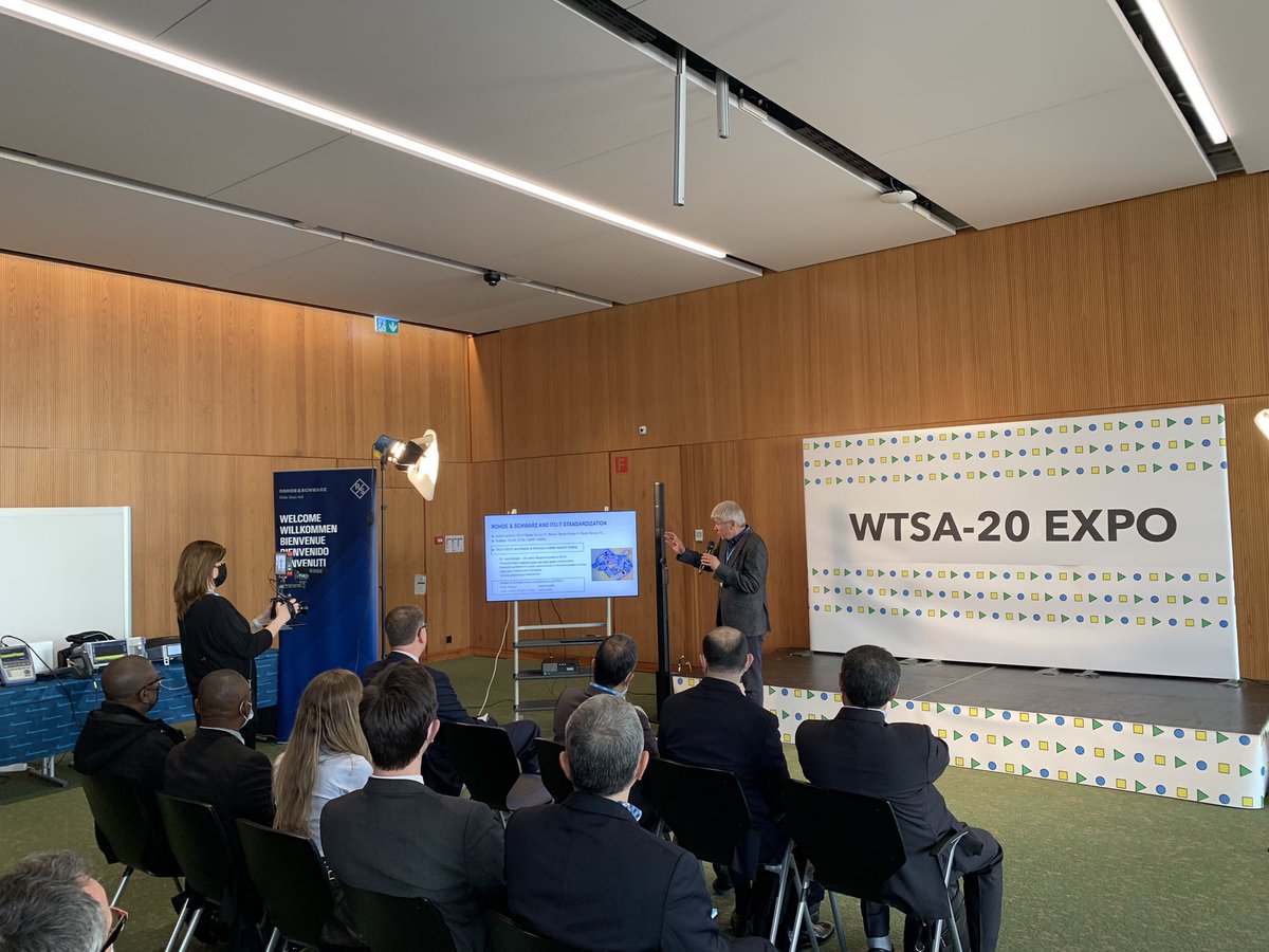 We are live at the #WTSA20 Expo Demo Stage!

Join us for the second day of presentations with Jens Berger and Uwe Baeder from @RohdeSchwarz, presenting on “Quality of Service and Quality of Experience in mobile networks”

@ITU @ITUstandards @ITU_AIForGood