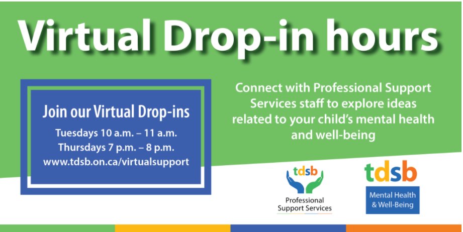 🌄Good morning <a href="/tdsb/">Toronto District School Board</a> Parents and Caregivers. Professional Support Services staff will be online tonight at 7pm to offer mental health and well-being support and resources.
📌Join here: tdsb.on.ca/School-Year-20…