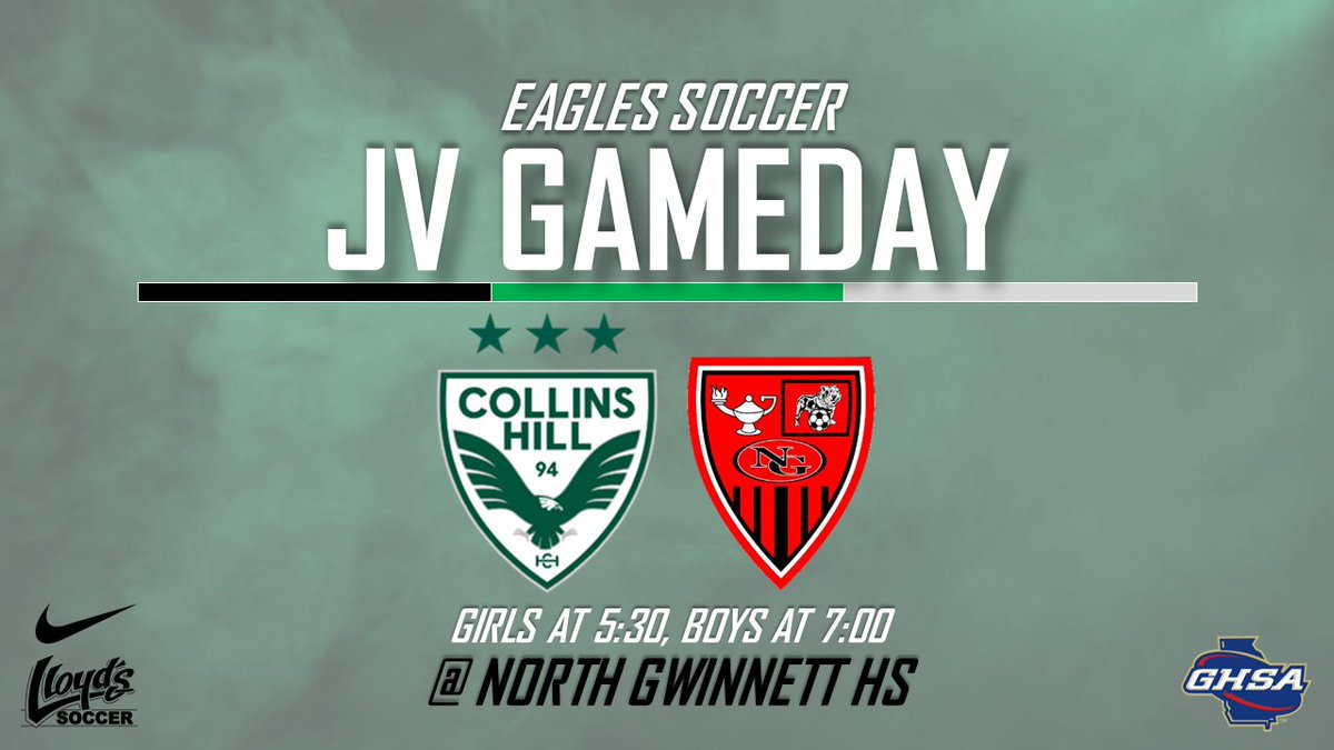 CHHS_Soccer's tweet photo. After over a week without matches, it's finally gameday again! JV travels to North Gwinnett tonight for a great region matchup! Make the short trip to support our Eagles! 🦅⚽️💚

🎟️: https://t.co/FxeNiqflir https://t.co/zNfx4l0IQn