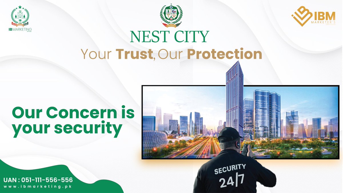 IBMarketing6's tweet photo. Nest city provides top notch security using advanced technology, so you can feel secure 24/7 !!!
#NestCity #IBMarketing #RealEstate #ibmarketingofficial #realestatepakistan #marketing #business #islamabad #ibmmarketers #ibmmarketersofficial #ibm #ibmrealestate #ibmnest #ibmmarke https://t.co/NtcdjNFFYB