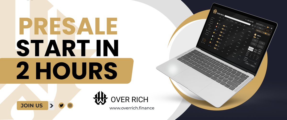 OverRichFinance's tweet photo. 2 hours are left until the start of our official public presale, set your clocks and make sure to be ready for it. 

You’ll find below the official link for the presale.

https://t.co/NAUkYW2HWI

https://t.co/xMzv1zUoGL

#OVERRICH #BSC #Pinksale https://t.co/qnPUeVDj5y