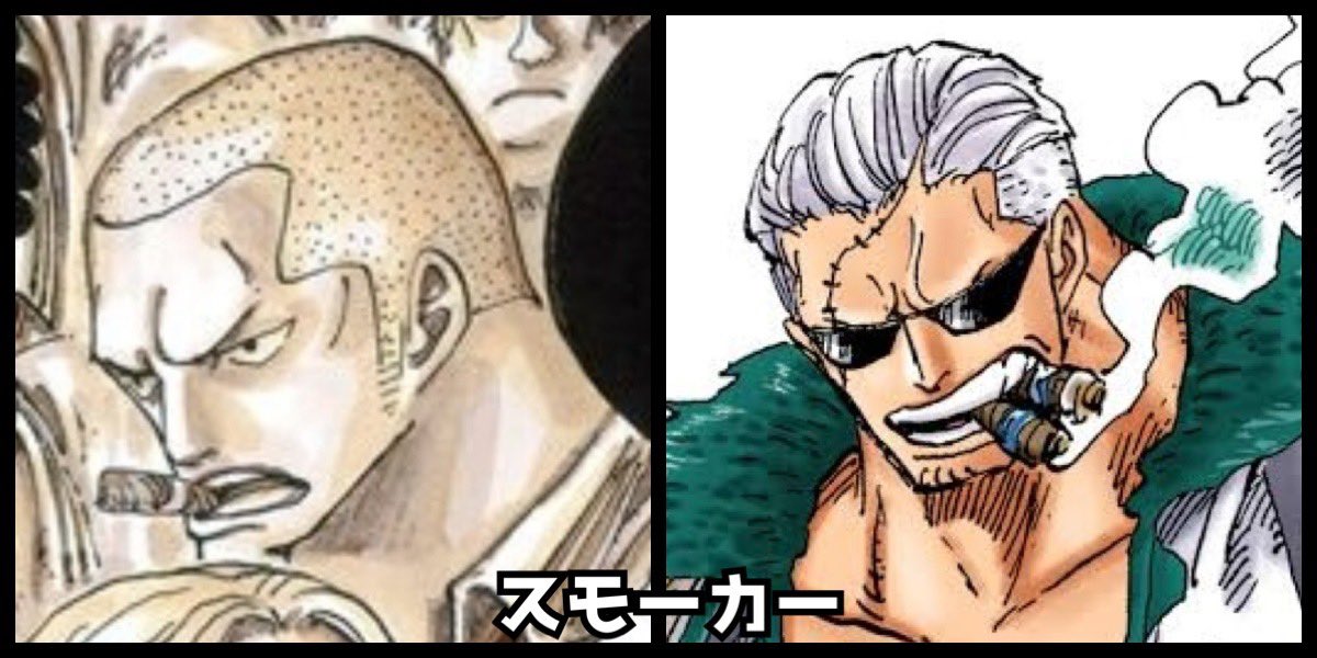 ONEPIECE 世界政府 海軍所属 入隊時←→現在 比較 ○スモーカー ○ヒナ