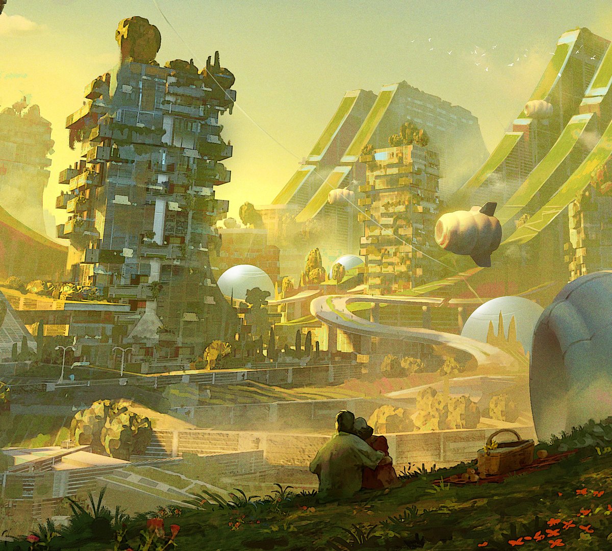 TiagoSas's tweet photo. Concept art done for a commercial pitch with Psyop.

#solarpunk #conceptart #illustration https://t.co/qOGLsHI5Ux
