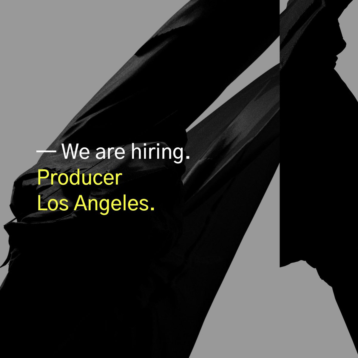 Our LA studio is hiring. We are in need of a dedicated and enthusiastic producer to join our growing team. Applicants must be organized and proactive. Being based in LA is preferable but not essential. For more information please email talent.la@futuredeluxe.com