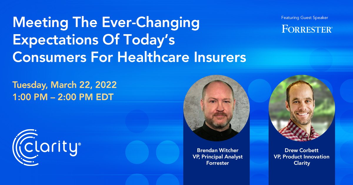 ClaritySSI (@clarityssi) on Twitter photo Join guest speaker and Forrester VP, Principal Analyst,
<a href="/BrendanWitcher/">Brendan Witcher</a> and Clarity VP, Product Innovation, Drew Corbett.
Click here to register and learn more: bit.ly/3oALkJZ
#personalization
#healthcare
#memberengagement Join guest speaker and Forrester VP, Principal Analyst,
<a href="/BrendanWitcher/">Brendan Witcher</a> and Clarity VP, Product Innovation, Drew Corbett.
Click here to register and learn more: bit.ly/3oALkJZ
#personalization
#healthcare
#memberengagement