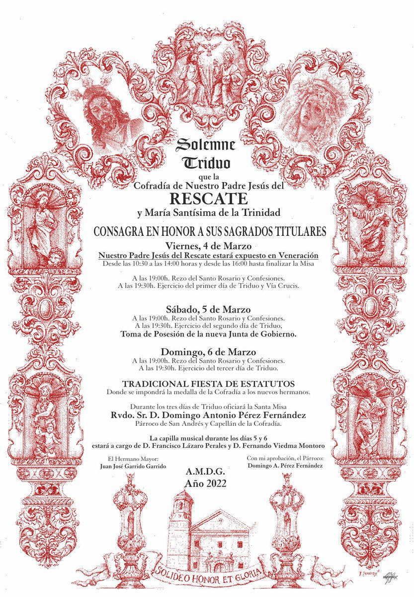 SOLEMNE TRIDUO CUARESMAL 2022| Este fin de semana 4, 5 y 6 de marzo, celebramos nuestro Triduo Cuaresmal en honor a Nuestros Sagrados Titulares.