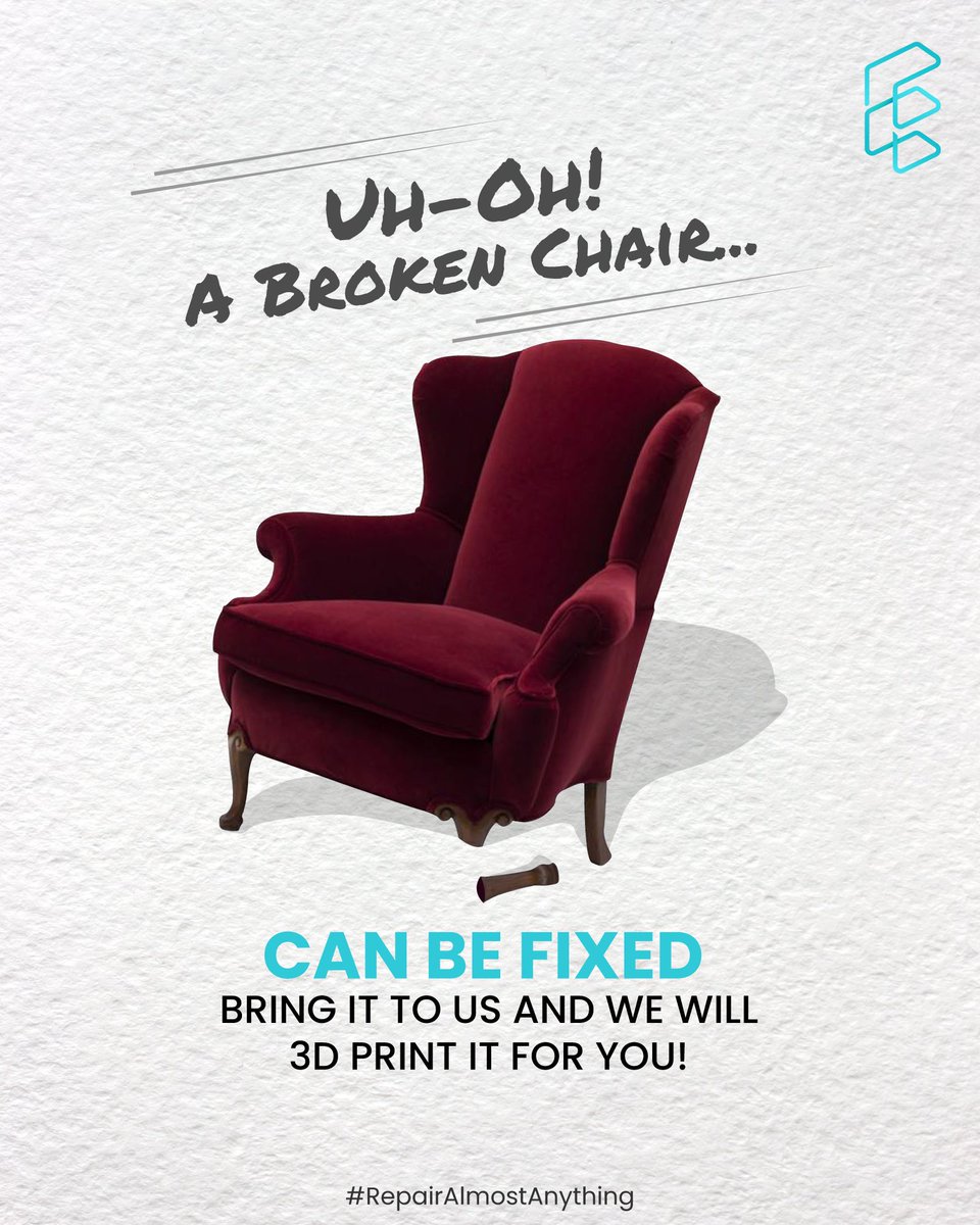 Exelus3D's tweet photo. #RepairAlmostAnything 
Is that #vintage chair of yours sitting idle in the corner because of a broken leg? Well, we know how to fix it.
 
Talk to us: https://t.co/4hDZ2X2wMr
#additivemanufacturing #3dprinting #chairs #chairdesign #repairs #repairservices #vintage #vintagechairs https://t.co/0HSJSBl5bk