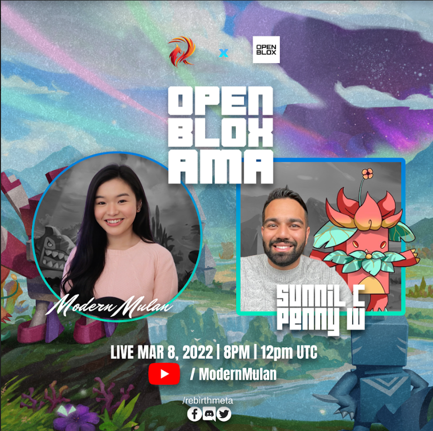 rebirthmeta's tweet photo. Strap yourselves in and get ready to know more about Open Blox Game!
@OpenBlox_io is the latest P&E game in the Arbitrum Network. Learn more about it during our AMA this coming March 8th at 8pm live on @modernmulan_ YT channel.
#OpenBlox
#rebirthmeta
#WeRMG
#RMGAMASeries https://t.co/uAW8RMkhBo