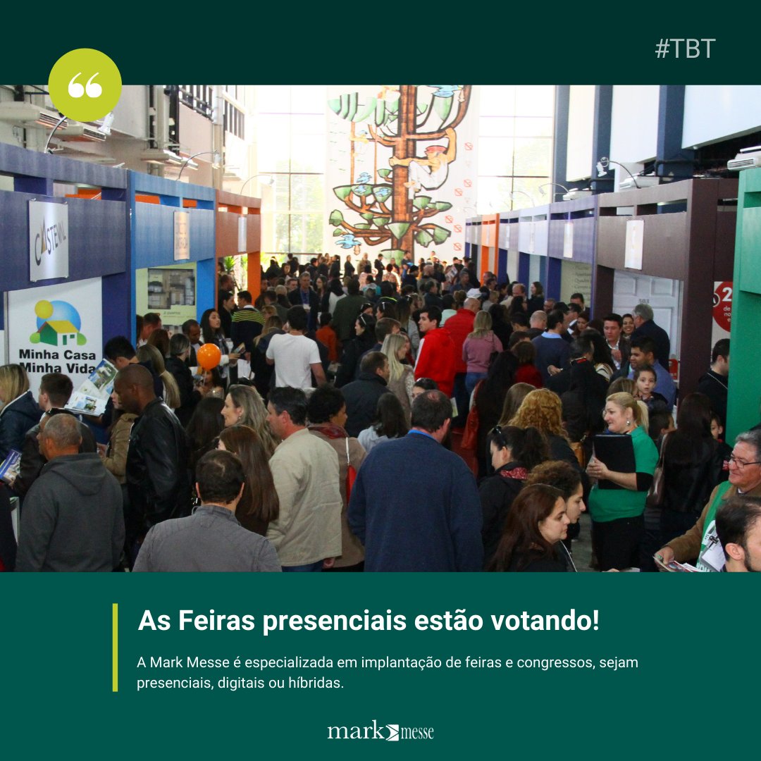 Satisfação neste #TBT !!! A Mark Messe se orgulha em ter implantado a <a href="/habitaserv/">Habitaserv</a> , feira imobiliária para o servidor público.Implantamos, comercializamos e organizamos duas edições de sucesso!Reimagine seus eventos. Venha conosco.Mark Messe.ideias que transformam!