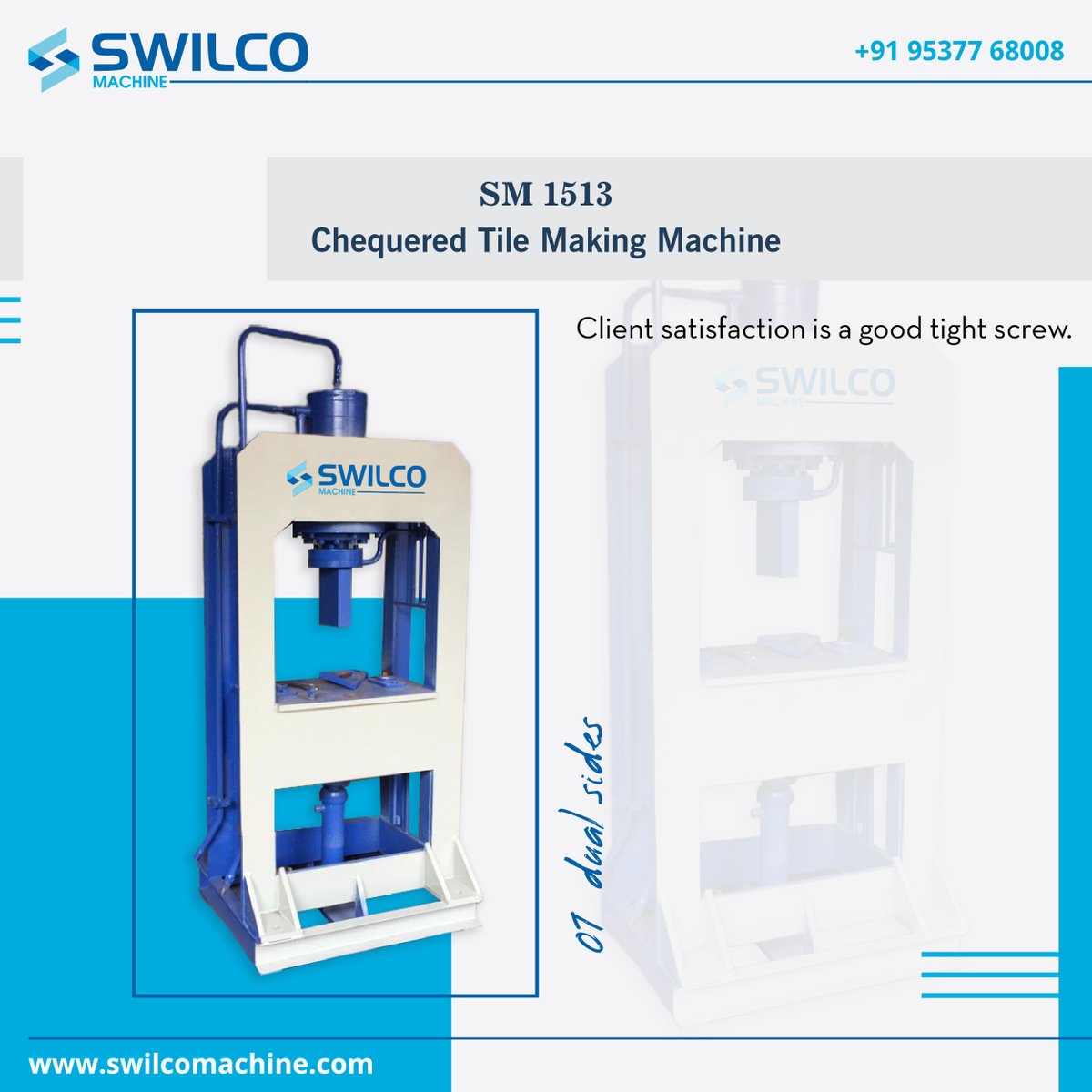 swilcomachine's tweet image. Client satisfaction is a good tight screw.

Here is the one,
Chequered tile making machine

 For more info &amp;amp; inquiry:
+91-95377 68008
info@swilcomachine.com
swilcomachine.com

#swilcomachine #machinemanufacturer #tilemaking #tilemachine #chequeredtiles #tiledesign #morbi