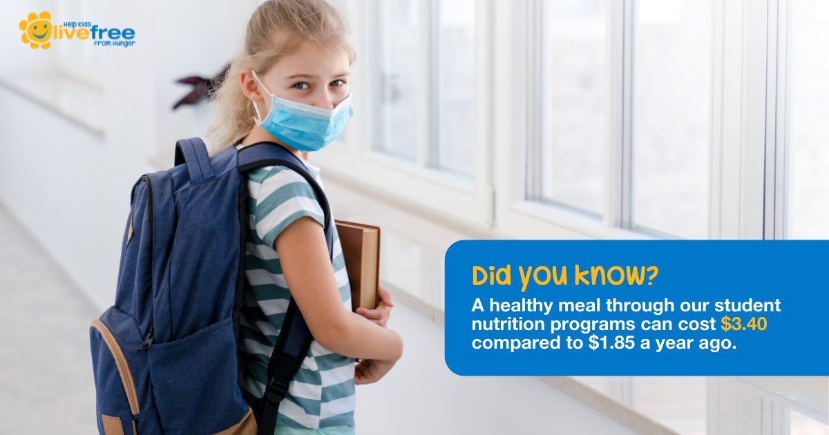 ChildrensFdnGW's tweet photo. Food costs have increased and a healthy meal through our #CFGWFoodAndFriends programs can cost $3.40 compared to $1.45 only a year ago.
Help support local students by donating at https://t.co/7fh2WU05mx ๐
#CFGW #CFGWLiveFree #HelpKidsLiveFreeFromHunger #StudentNutrition https://t.co/OWSWCc4ICv