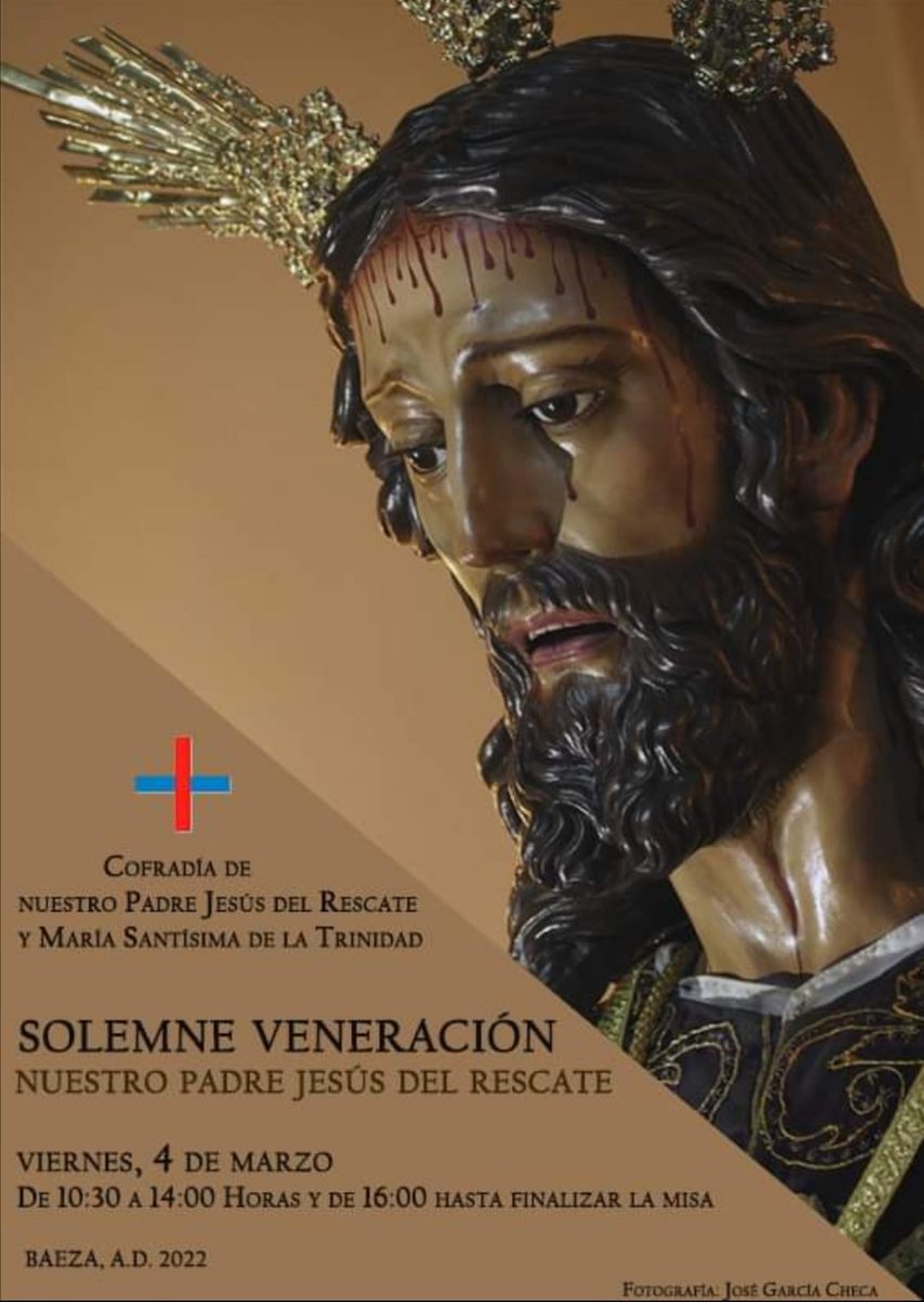 VENERACIÓN A NUESTRO PADRE JESÚS DEL RESCATE| Mañana viernes, 4 de marzo, Nuestro Padre Jesús del Rescate estará expuesto a veneración en su capilla de San Andrés en horario de 10:30 - 14 y de 16 hasta finalizar la misa.