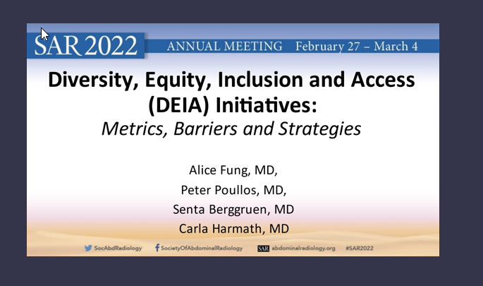 Don't miss DEI Metrics Barriers and Strategies at 9:40 Thursday in Palomino 8 #DiversityandInclusion #SAR2022 @SocAbdRadiology