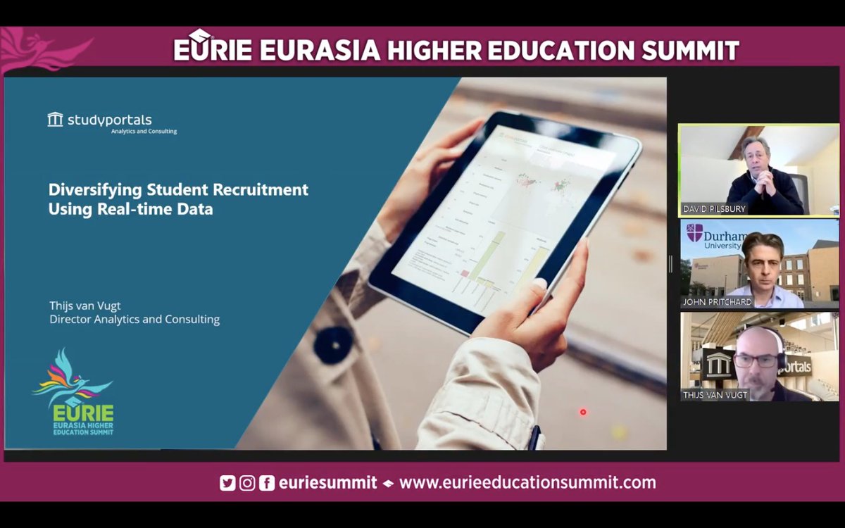 EURIESUMMIT's tweet photo. Higher education industry experts are talking how delivering diversity and sustainability in overseas recruitment in rapidly changing world #EURIE2022 by John Pritchard @thOisy @DavidPilsbury #Oxford International Education Group #DurhamUniversity #StudyPortals
#EURIE2022 https://t.co/eSDOytEAMr