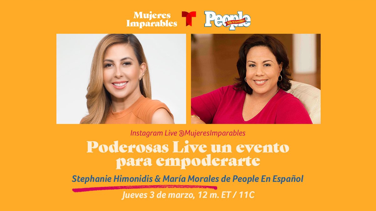 _mujerimparable's tweet image. Expertas en liderazgo, finanzas, desarrollo personal y profesional y más, se reúnen en el evento #PoderosasLive de @peopleenespanol, para ayudarte a crear tu mejor versión.

#MujeresImparables #UnstoppableWomen #ElPoderEnTi #25Poderosas @Telemundo @chiquibabyLA @hoydia