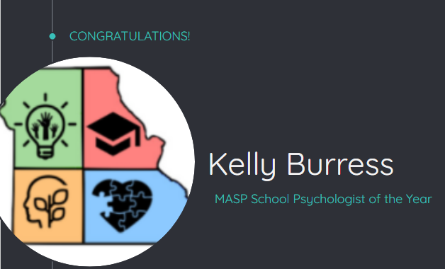 Congratulations to Kelly Burress for receiving the MASP School Psychologist of the Year award at the #2022collabmo conference! Kelly is also a three-time recipient of the North Kansas City Schools Culture of Excellence Award. Way to go, Kelly! #MOSchoolPsychsCan