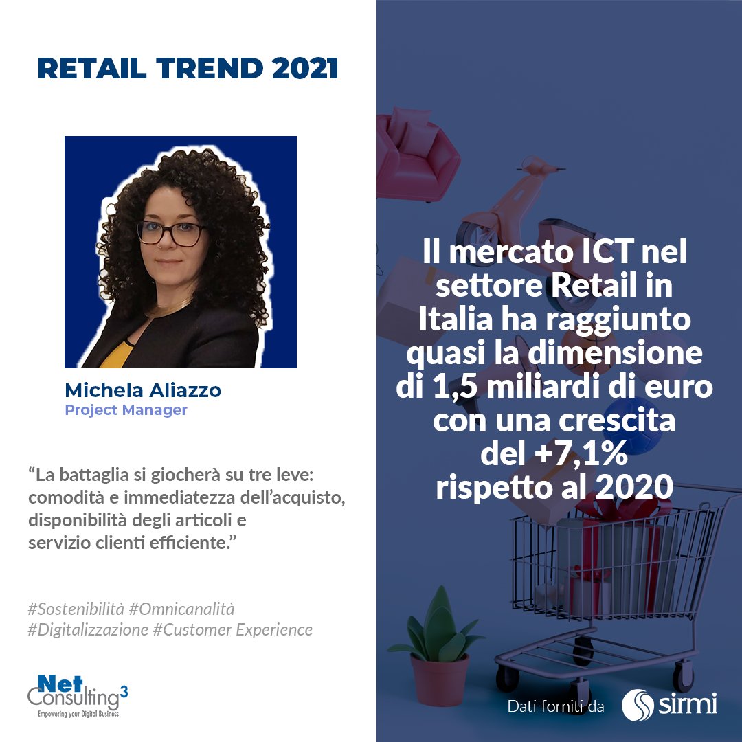 Net_Cube's tweet image. 🛍 #Retail Trend 2021: la nuova normalità del #digitale. 

@MichelaAliazzo Project Manager NetConsulting cube, ha osservato la necessità di:

1 Mantenere #vendita online
2 Ripianificare spazio store e gestione scorte
3 Puntare sui servizi abbonamento
4 Mantenere #socialdistancing