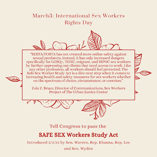 In 2018, sex workers lost access to platforms &amp; websites that they used to say safe. Community research has shown what happens - rises in violence, dependence &amp; economic insecurity.

Today, Congress has the opportunity to look deeper at the issue w/ the SAFE SEX Workers Study Act