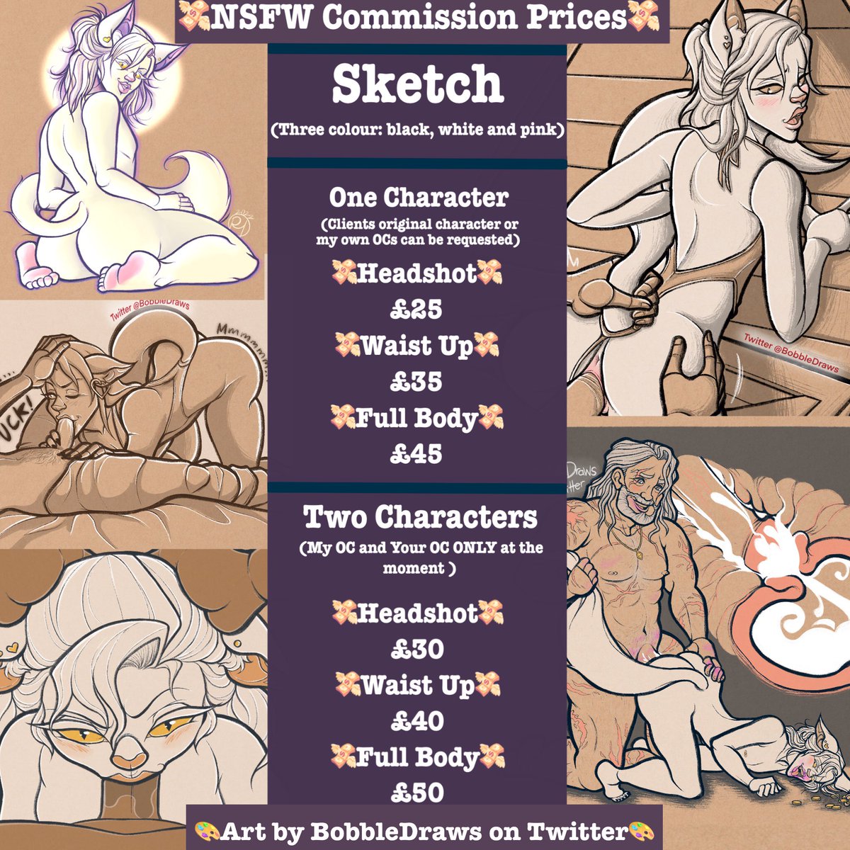 BobbleDraws's tweet photo. COMMISSIONS ARE OPEN!✏️ 5 Slots Available!
.
Some lovely folks have messaged so I decided to make an official price sheet! Please DM me if you are interested or have any questions! Thank you all!❤️
.
.
#nsfw #nsfwcommissions #nsfwoc #nsfwart #nsfwdrawing #nsfwdnd https://t.co/tpXW8DMdQw
