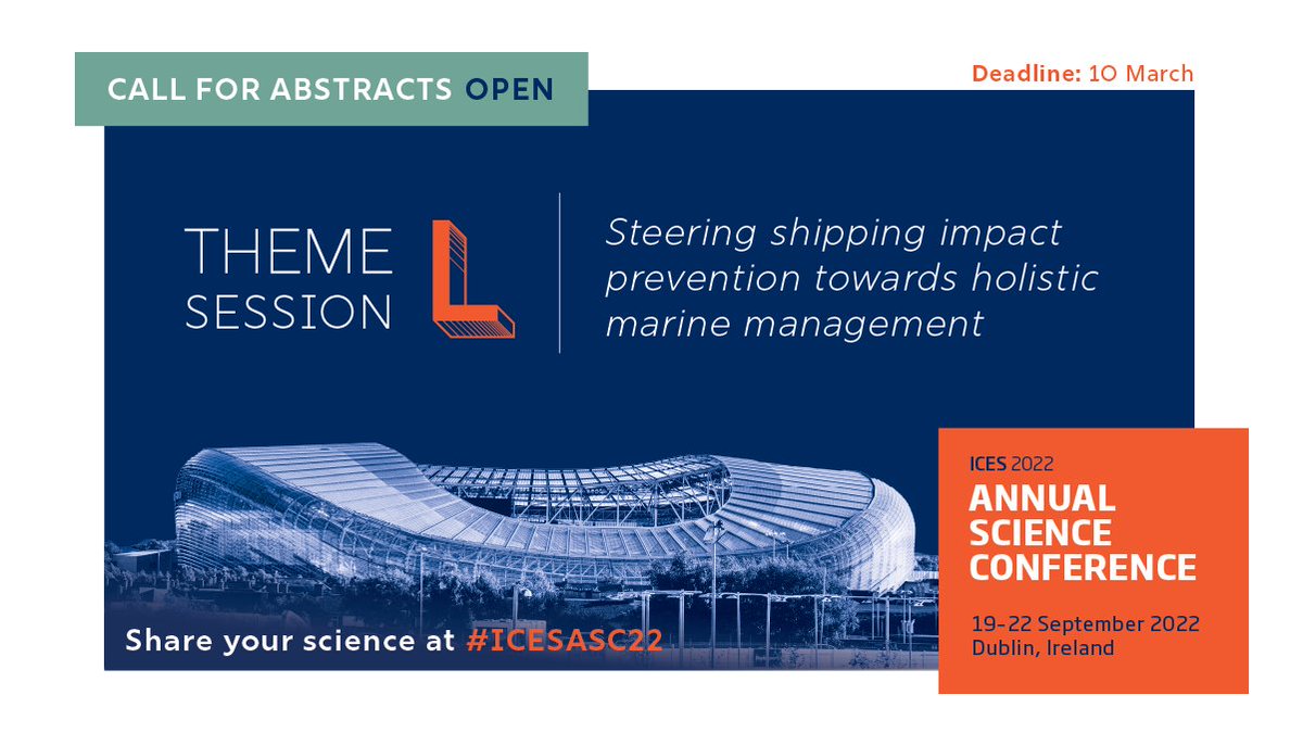 ICES Annual Science Conference is back live again in September at Dublin, Ireland! The hybrid conference delivers the latest research on marine science, including management options for the impacts of shipping!
#ICESASC22