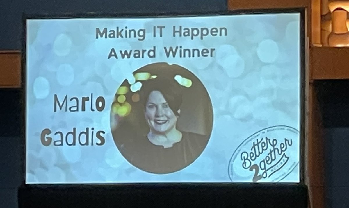 edtechjessup's tweet photo. @mrhgaddis reminds us that we ALL made it happen! Congratulations Marlo. #NCTIES22 @WCPSS https://t.co/AUw7YzrXNp