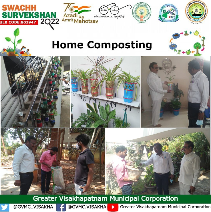 GVMC_VISAKHA's tweet photo. Home composting by Citizens using the segregated wet waste in Ward 79, Zone 6.
#SwachhSurvekshan2022Visakhapatnam
#SwachhSurvekshan2022
#UGDSC2022
#MyCleanIndia
#AzadikaAmritMahotsav
#AmritMahotsav
#GarbageFreeCites https://t.co/74r7HElCR3