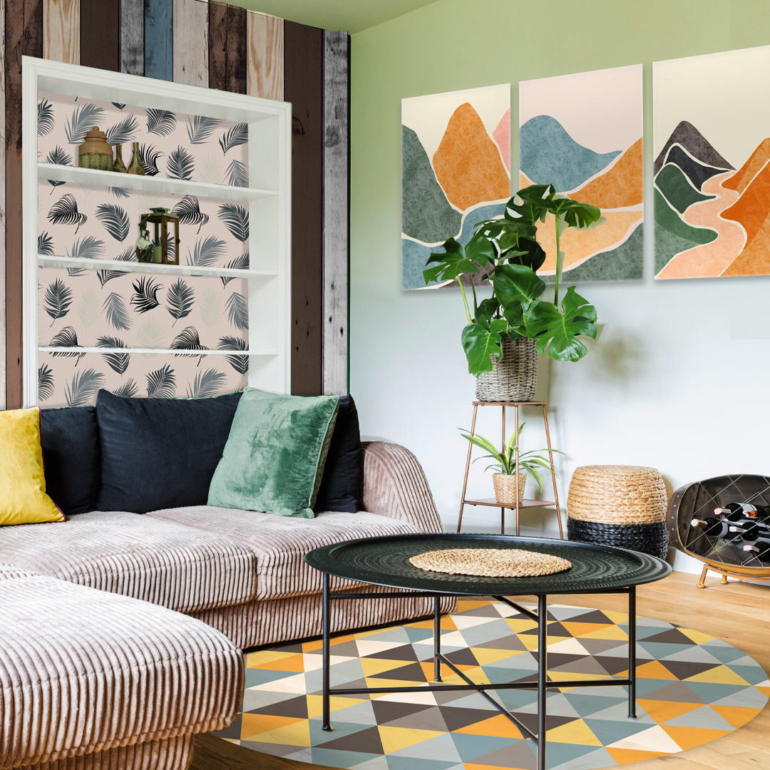 Tenvinilo's tweet photo. Colores vivos y alegres. ¡No te quedes atrás y sigue la moda! 🌞😍

Papel Pintado: Ref. P033 - https://t.co/G7hkNU9n0W
Vinilo: Ref. A30675 - https://t.co/pLk2XdH1Za
Cuadros: Ref. Q553 - https://t.co/fnYluY6AZT
Alfombra: Ref. R211 - https://t.co/CnSy6yGxxa

#homedecor https://t.co/MfaumhGAqW