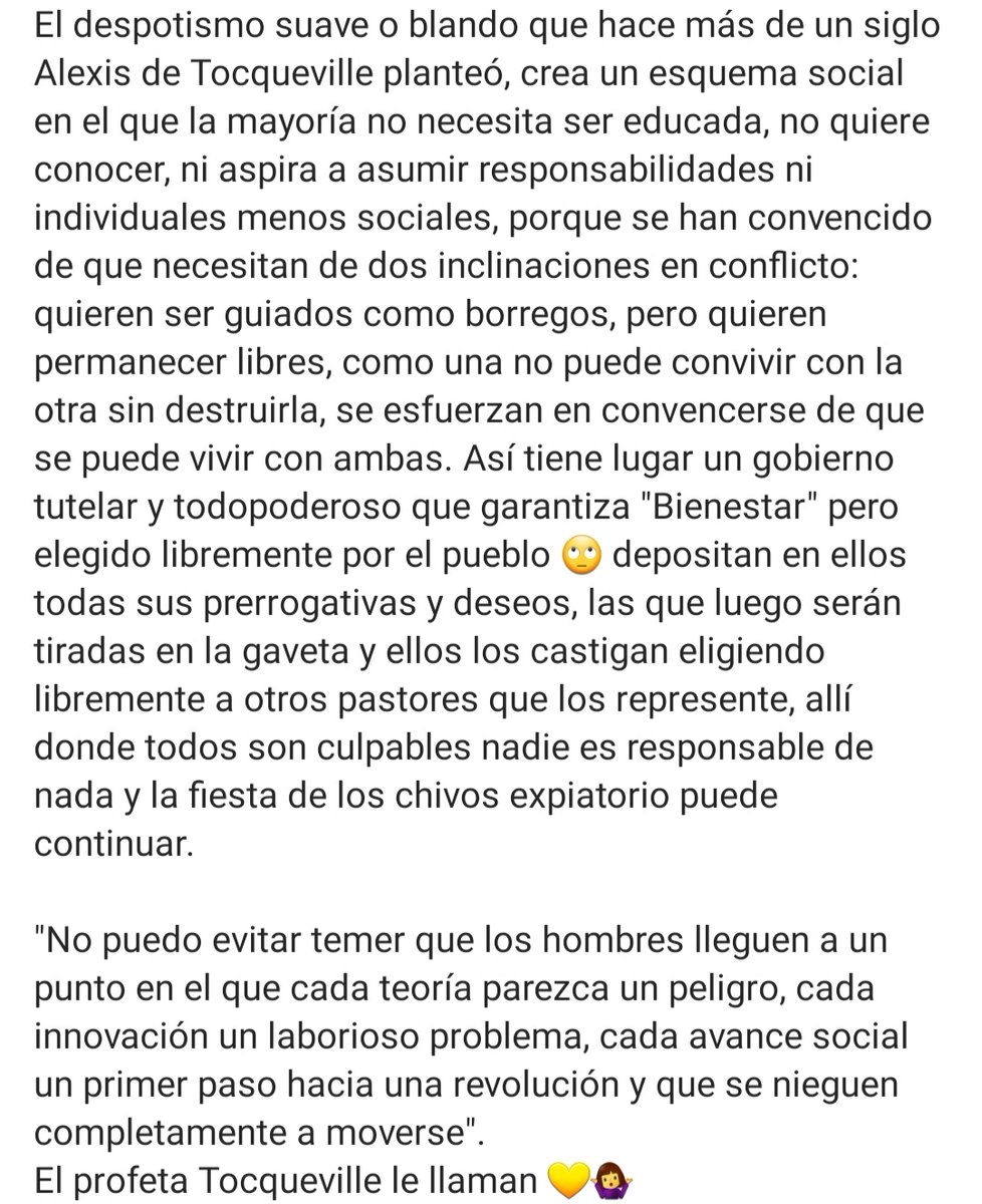 Contexto de mi bebé de la semana, Despotismo blando o suave mejor conocido, todo sirve a los fines de preservar el poder concentrado en los todopoderosos de la Matrix de la pobreza, ellos saben bien que uno no es lo que tiene, sino lo que da, x sus frutos se les conoce bien💛🐣🐥