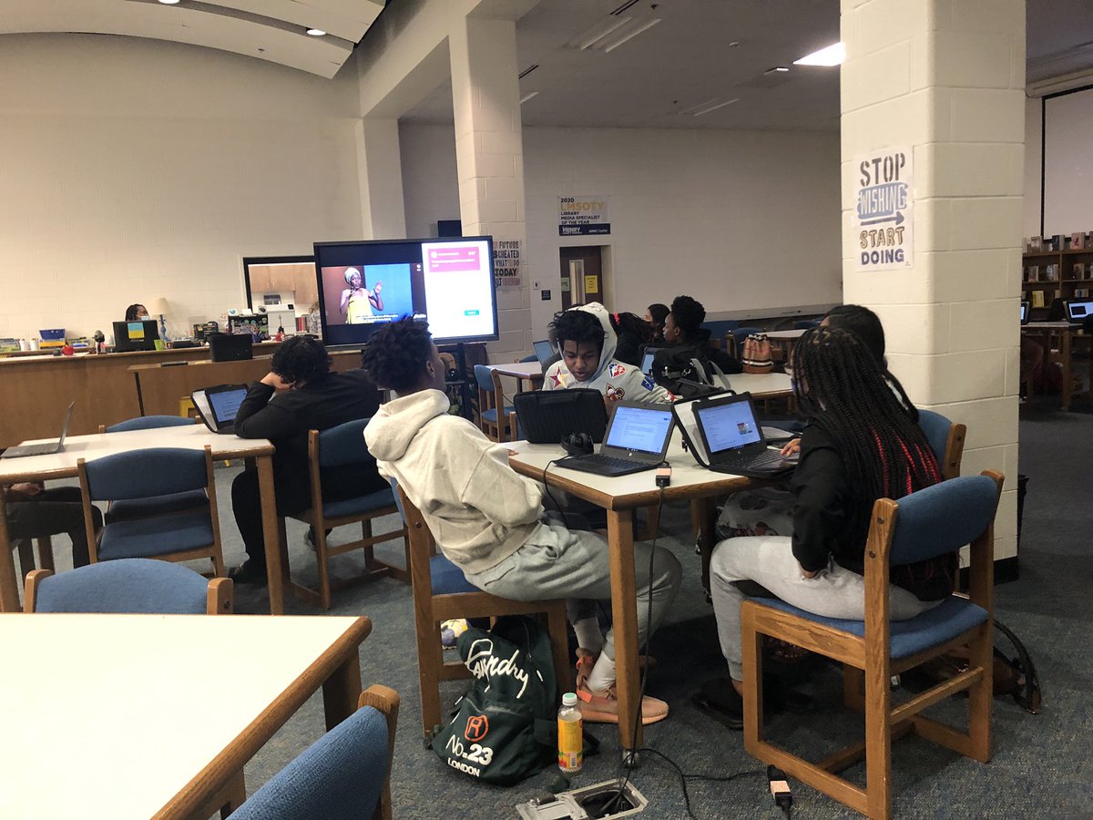 MsConradELHS's tweet photo. Students chose from 3 TEDTalks based on their interests. Then collaboratively they are using EdPuzzle to be guided through a rhetorical analysis of the TEDTalk. I’m loving hearing conversations about anaphora, analogies, alliteration and more. Voice and choice= more engagement https://t.co/lAH7Z2r8eY