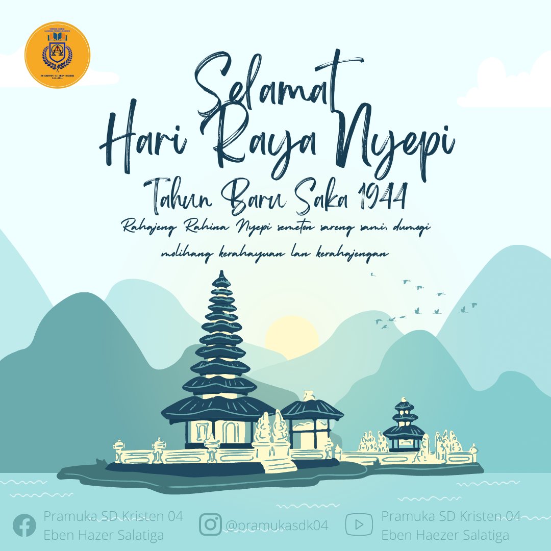 PramukaSDK04's tweet photo. Selamat Hari Raya Nyepi Tahun Baru Saka 1944!

Semoga hari ini menjadi baik untukmu dan kita semuanya, untuk memulihkan kedamaian dan kemakmuran. https://t.co/OZnJsZhFzA