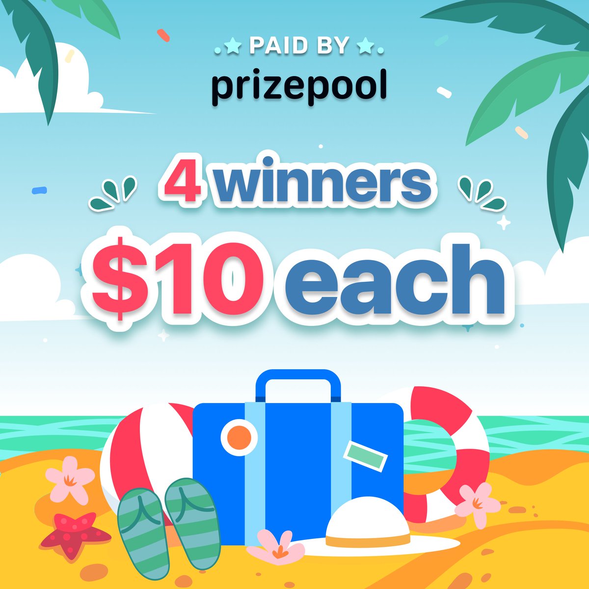 prizepool's tweet image. Where do sharks go when they want a vacation? Finland. 🦈 Where do PrizePool users go? Straight to their app to enter to get #PaidByPrizePool! 💰 4 lucky winners will receive $10 credited to their PrizePool account to kickstart that (much needed) vacation fund 🥥🌴🌺🍍🌸
