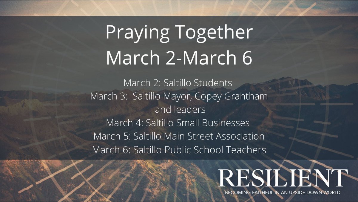 Set your clocks for noon each day and joins us in prayer!