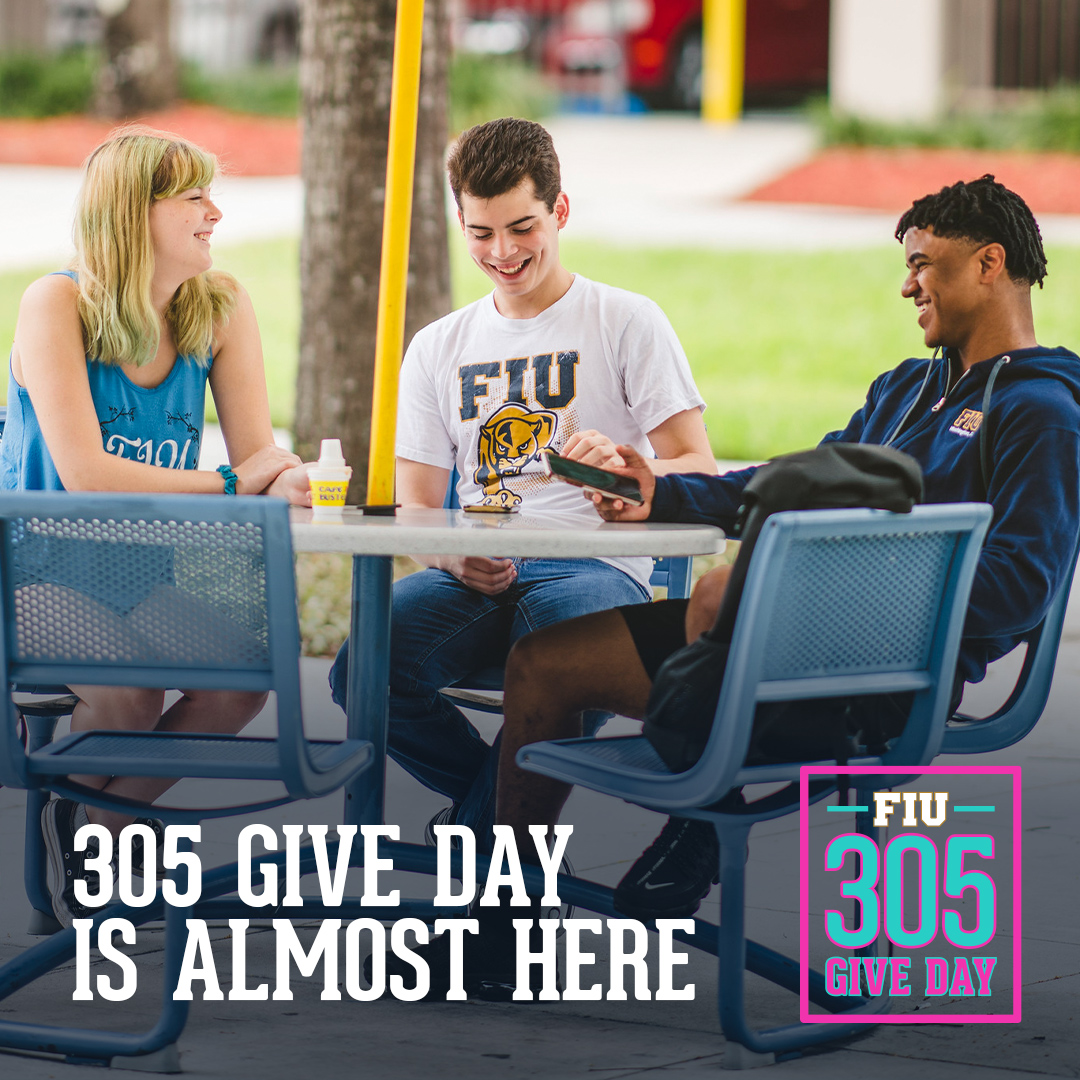 FIUalumni's tweet photo. Let's make @FIU 305 Give Day a success! It takes less than 3 minutes to donate at https://t.co/UzuXljnFco. #FIU305 

Alumni donations between $50 and $25,000 are matched 1:1. https://t.co/yGcHJb4OG7