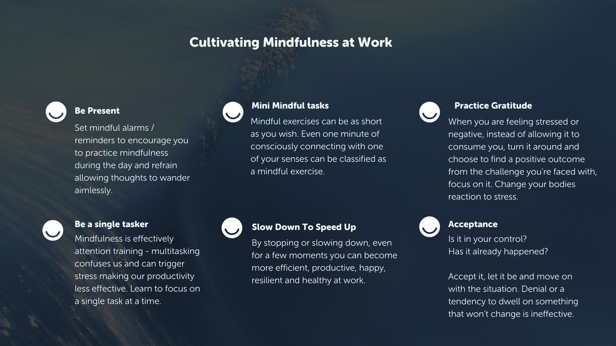 mysamten's tweet photo. Finding yourself easily distracted, lacking motivation or feeling low in work?
Try these simple ways of practicing mindfulness at work and watch your mood and productivity improve! ‡οΈ
#samten #mindfulnessatwork https://t.co/7EzX0KKGLA