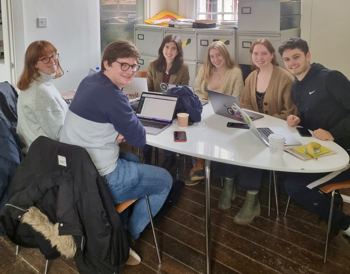 Cherwell_Online's tweet photo. Our final physical edition of term has been proof-read and sent off to print 🗞️

It’s also the last edition to be produced by our EiCs @Hancock2001 and @jill_cushen, with our senior editorial team @thefp_uk, @estellelilym, @dave_trit, @thomascoyle_, @katiejohannak and Flora Dyson https://t.co/VfcQV9QxQy