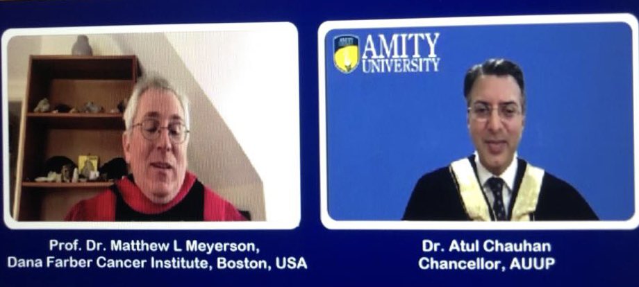 Atul Chauhan (@amitypresident) on Twitter photo Conferred the Honorary Doctorate on Dr Matthew Meyerson of <a href="/DanaFarber/">Dana-Farber</a> Cancer Institute and <a href="/harvardmed/">Harvard Medical School</a>. He is the leading authority on genetics and biology of human lung carcinomas.
Welcome to the Amity Family. Conferred the Honorary Doctorate on Dr Matthew Meyerson of <a href="/DanaFarber/">Dana-Farber</a> Cancer Institute and <a href="/harvardmed/">Harvard Medical School</a>. He is the leading authority on genetics and biology of human lung carcinomas.
Welcome to the Amity Family.