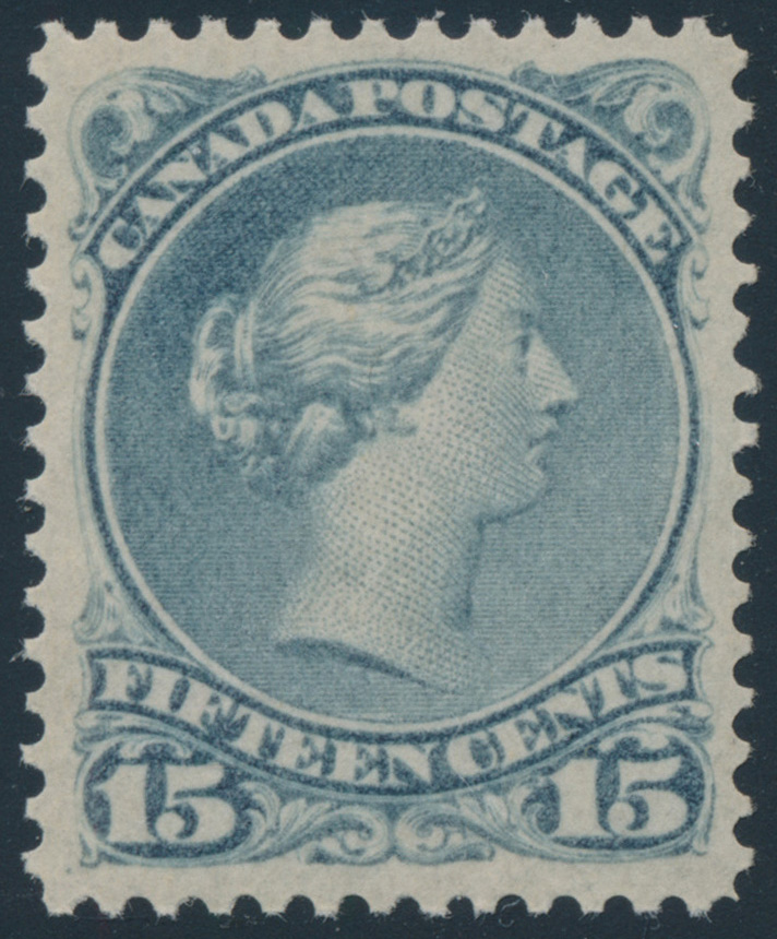 SparksAuctions's tweet photo. From the Bytown Collection, sold in February: Lot 14, Canada 1875 fifteen cent blue grey Large Queen, XF NH, sold for C$2,223 #LargeQueen https://t.co/pc7MK3QdPu https://t.co/r1tIMaygtO