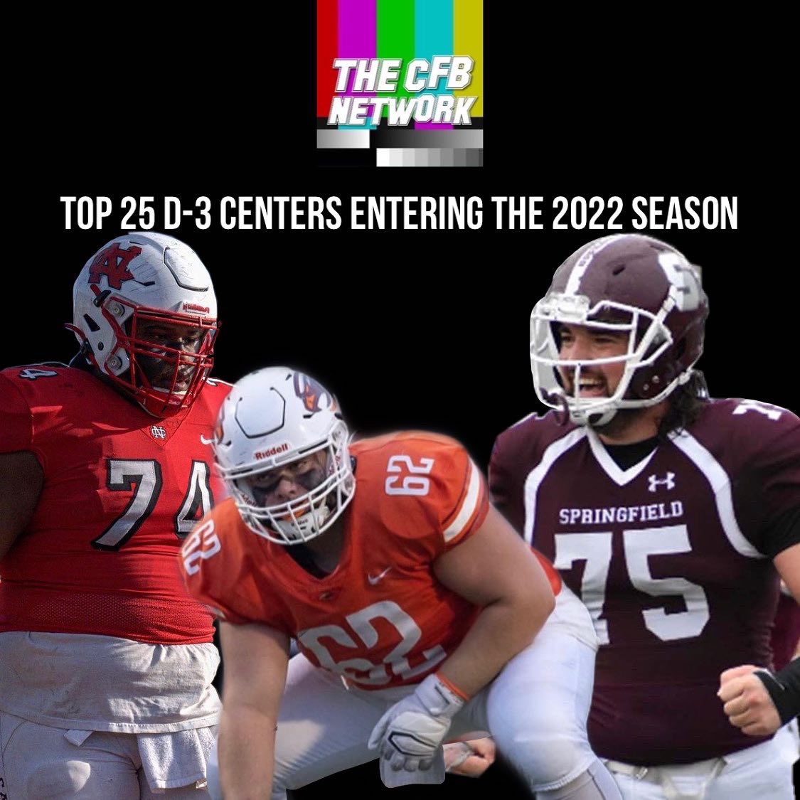 thecfbnetwork's tweet photo. Here are the picks for the CFBNETWORK Top 20 Division III Centers entering the 2022 season https://t.co/xyFfFShU0V