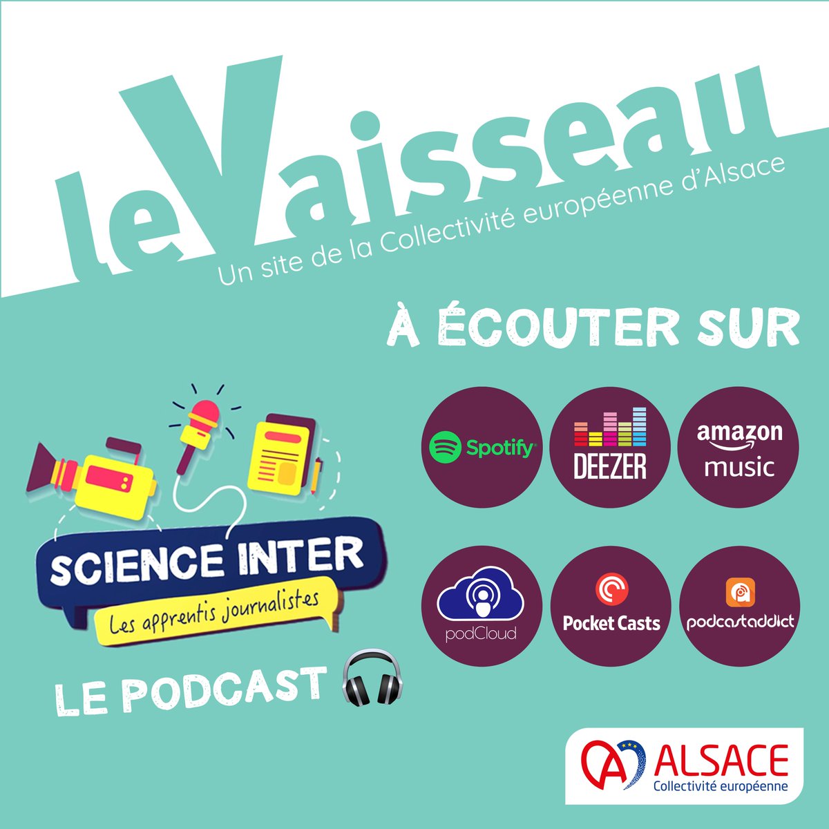 leVaisseau67's tweet photo. [2ÈME PODCAST SCIENCE INTER]🎙️
Retrouvez la version podcast des ateliers Science Inter, avec des moments exclusifs !
Écoutez questions, ratés et rires des enfants, qui préparent leur interview avec @EleaHeberle !

À retrouver sur les plateformes d’écoute : https://t.co/5CtxR1TY8S https://t.co/dupyOsae9F