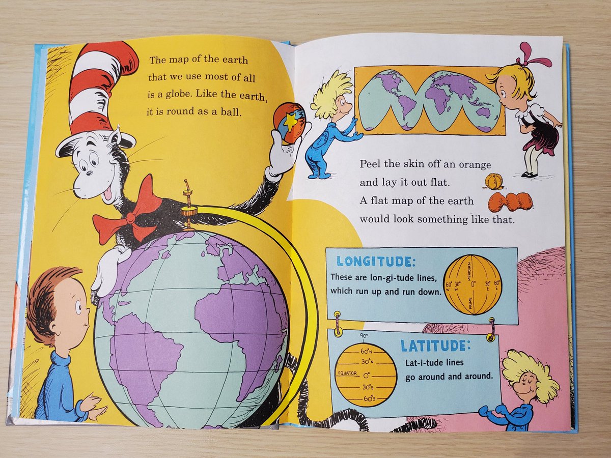 Mappy #WorldBookDay Globie 🌏  There's A Map on My Lap #DrSeuss #AllAboutMaps would be a super spatial addition to the geolibrary on the @GeoBusUCF #geobusUCF 🚎  #thegeobuscamebyandigoton @Esri