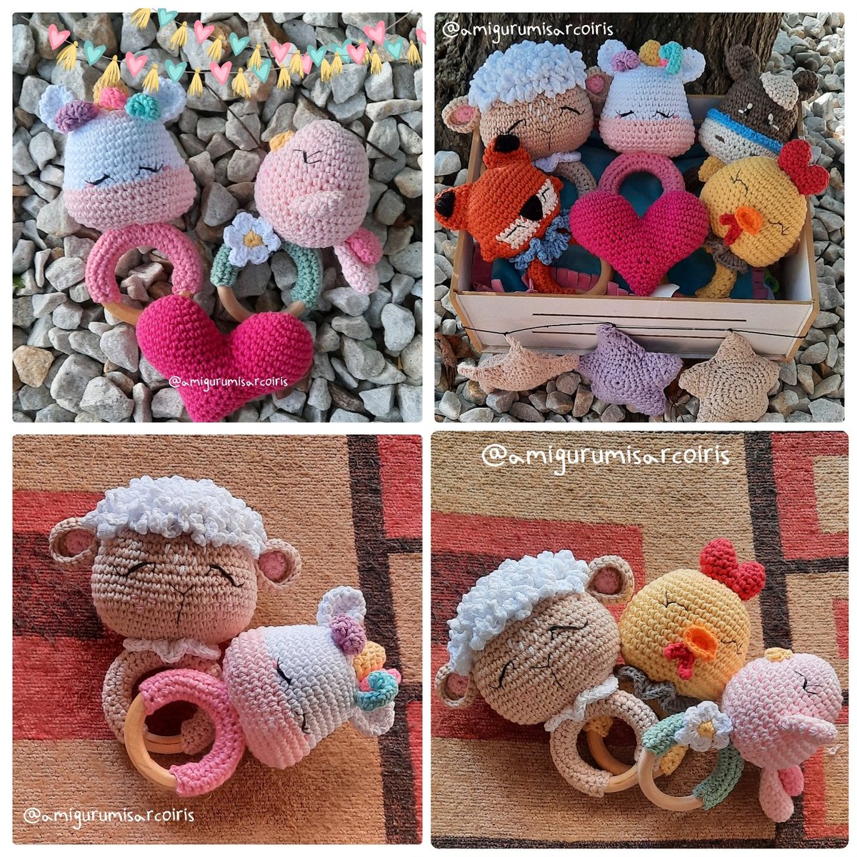 ArcoIrisCrochet's tweet photo. Sonajeros tejidos a crochet en hilo de algodón y rellenos con vellón siliconado. Ojos bordados para mayor seguridad. Me ayudas a compartir? https://t.co/jgMtTgZcdN