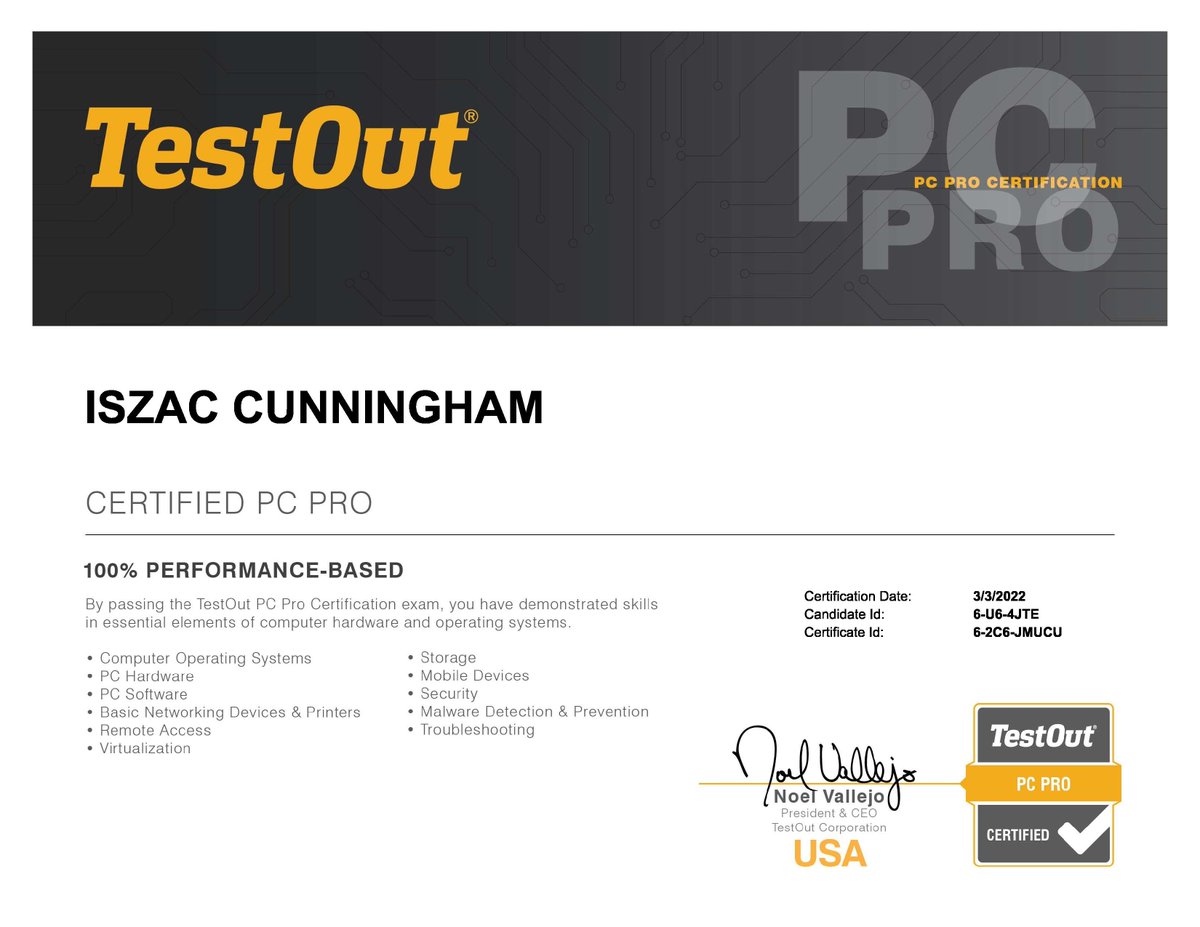 testout pc pro exam answers