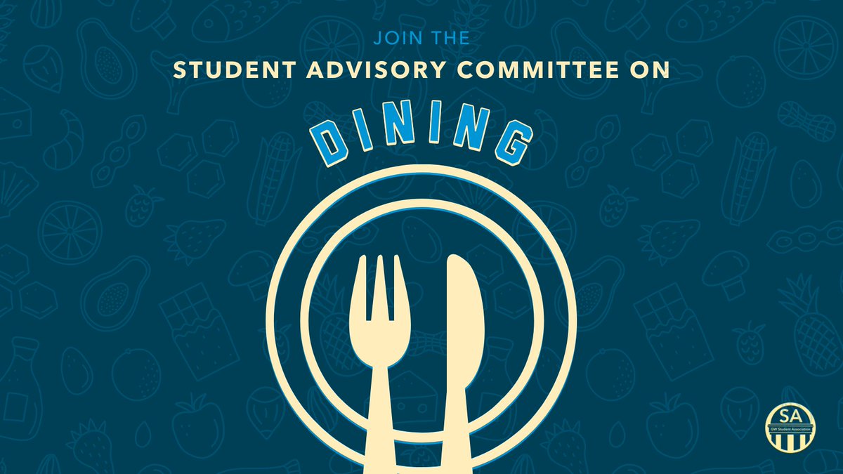 SA has partnered with the university administration to establish an dining advisory committee. It will serve as the feedback loop for the new dining program and amplify the concerns of the student body. 

forms.gle/LHZPEKn46EV8AD…

Application deadline is Friday, March 25th.