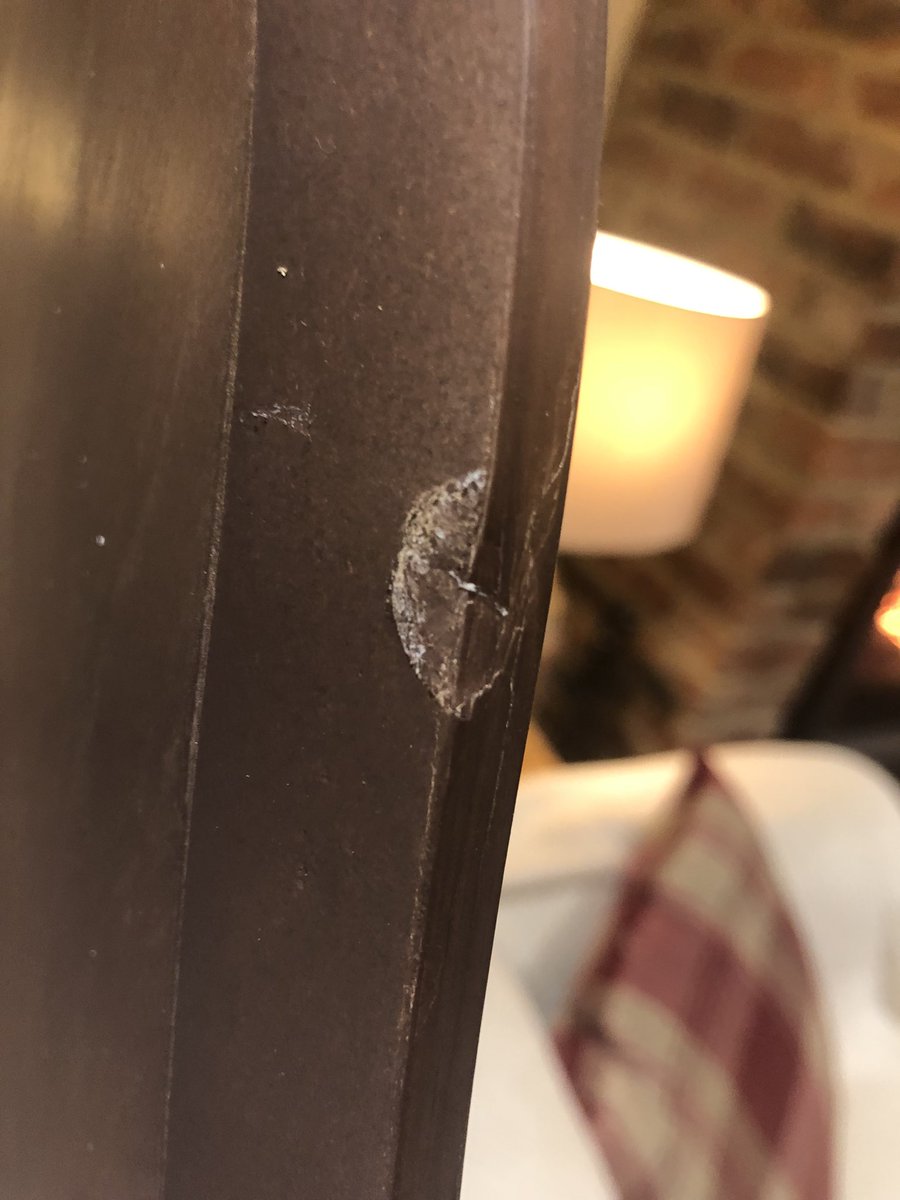 HelenTodman's tweet photo. @madedotcom 2 damaged walnut coffee tables, unbelievable for £325! I got offered £16 refund which is insulting https://t.co/vtmESSJ97o