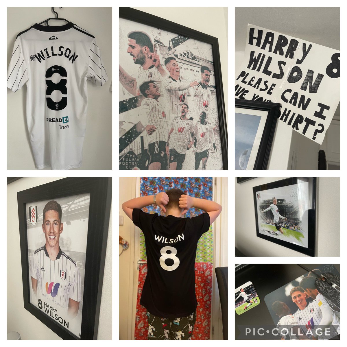 MissSimpson86's tweet photo. @harrywilson_ you can never leave @FulhamFC  otherwise I’ll need to redecorate my sons bedroom 😂😂⚽️ https://t.co/2VezJqU1T8