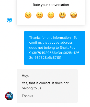 rugpullfinder's tweet photo. . @JungleTribeNFT so you're whole defense of the scammer wallet you sent money to being an exchange wallet of @shakepay is a bold-faced lie. As if you thought we weren't going to confirm your story... You want to shame us for posting lies about your wallet connections, but yet... https://t.co/oqPfDtobPY