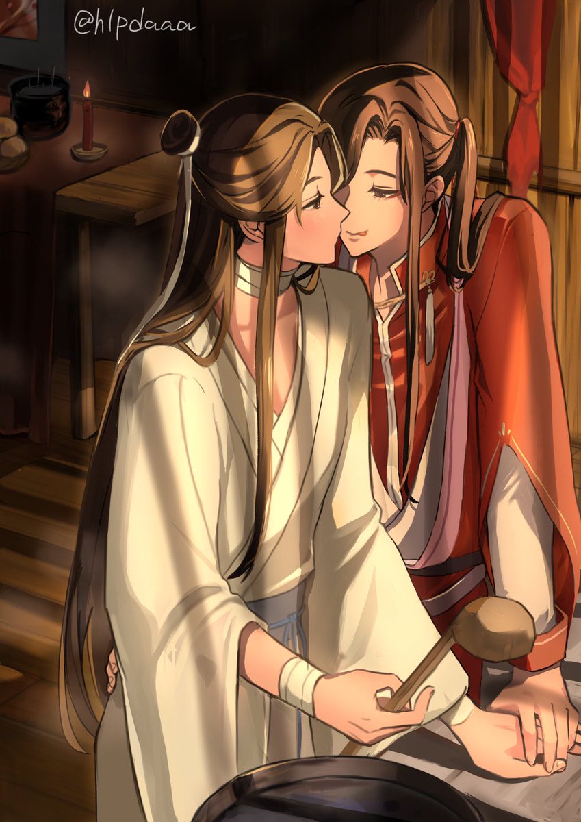 yaoi multiple boys 2boys chinese clothes male focus long hair robe  illustration images