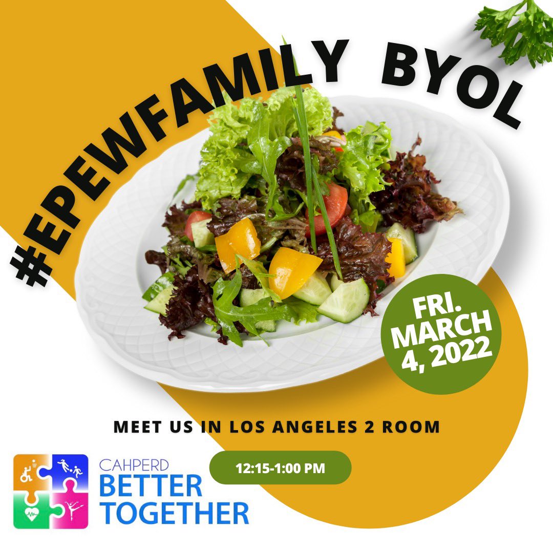 EPEWCP's tweet photo. There is going to be an #EPEWfamily Lunch 🥙 Social at #CAHPERD22 @CAHPERD TOMORROW!! BYOL 🥪 and spend 🫂 some time with us! We can’t wait to see 👀 ALL of you, bring a friend 👩🏻‍🤝‍👩🏾 too! #physed #pepd #EPEW2022 https://t.co/y3rxqnMaXu