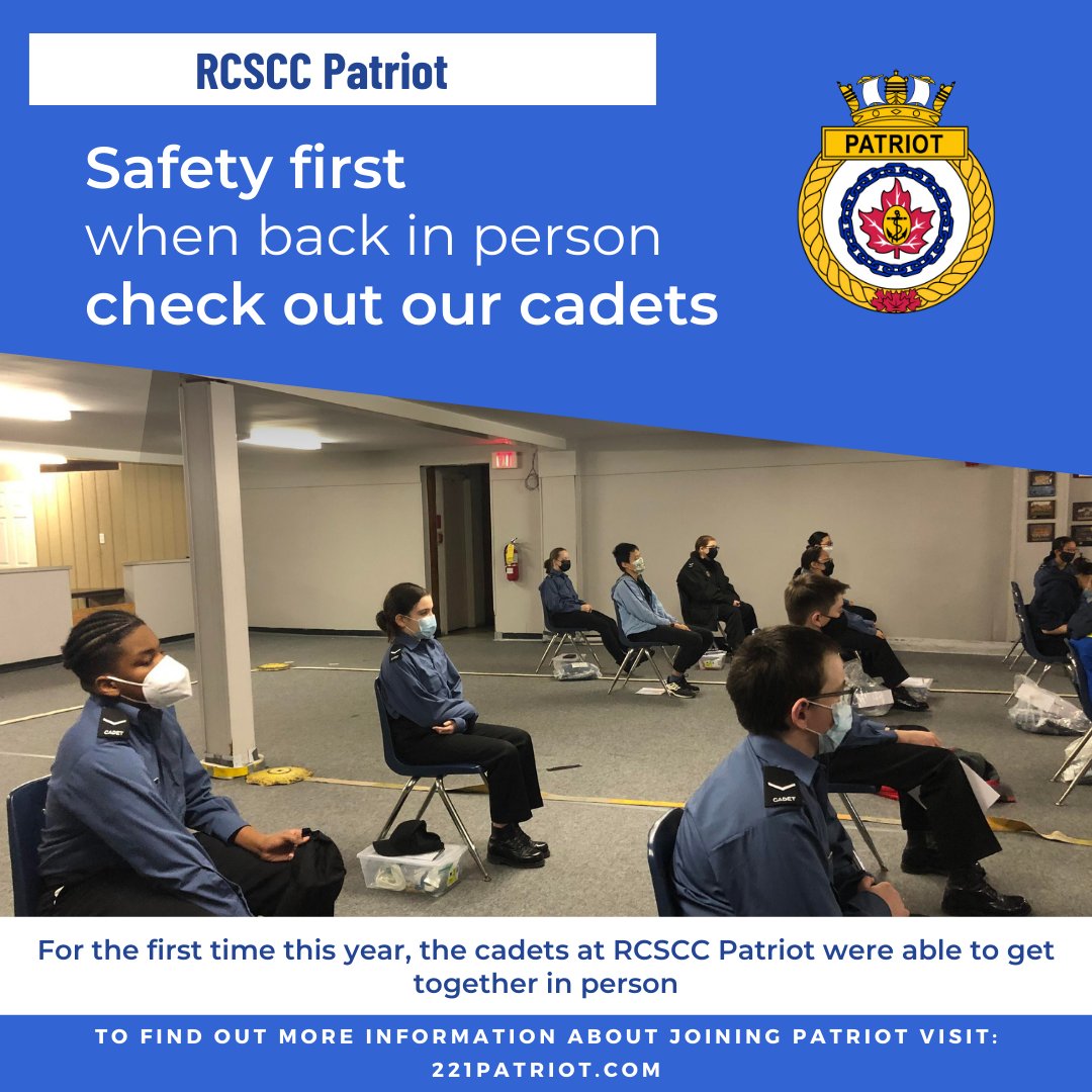 RCSCC Patriot (@221patriot) on Twitter photo The #cadets and staff at <a href="/221Patriot/">RCSCC Patriot</a> #seacadets are excited to be back in person!. @ComdCJCR The #cadets and staff at <a href="/221Patriot/">RCSCC Patriot</a> #seacadets are excited to be back in person!. @ComdCJCR